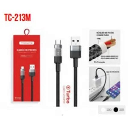 CABO DE DADOR TURBO USB PARA V8 1.2M 5V 3A TOMATE TC-213M