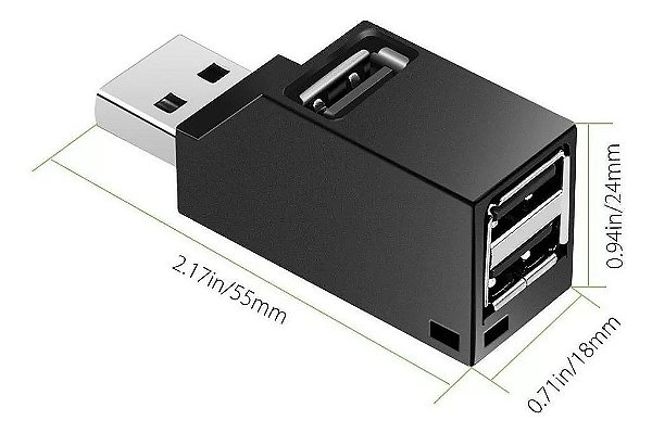 HUB MULTIFUNCIONAL COM 3 PORTAS USB 2.0 TOMATE MST-011