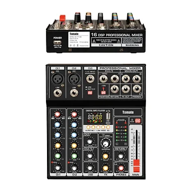 MESA DE SOM COM 5 CANAIS USB 5W TOMATE TYT-005