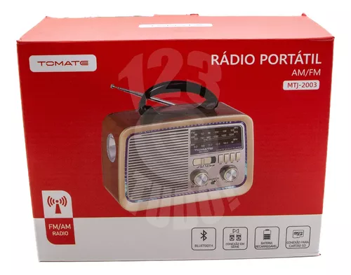 RADIO PORTATIL BLUETOOTH COM LANTERNA 1.2W TOMATE MTJ-2003