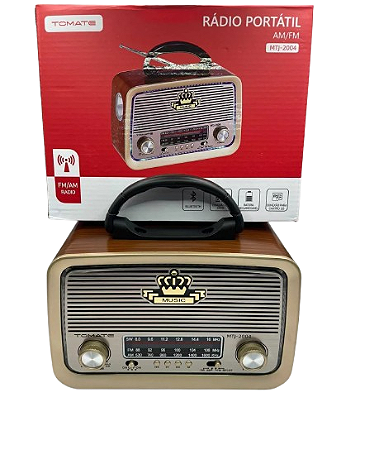RADIO PORTATIL BLUETOOTH COM LANTERNA 3V TOMATE MTJ-2004