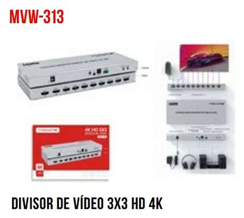 DIVISOR DE VÍDEO 3X3 HDMI HD 4K TOMATE MVW-313