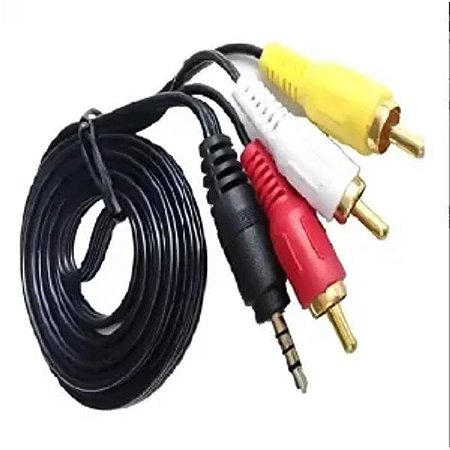 CABO 3RCA PARA P3 1.5M TOMATE MCB-032