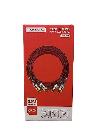 CABO DE AUDIO 2RCA PARA 2RCA 90CM TOMATE MCB-046