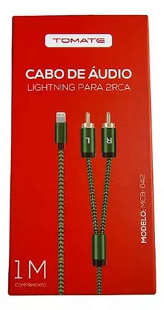 CABO DE AUDIO LIGHTINING PARA 2 RCA 1M TOMATE MCB-042