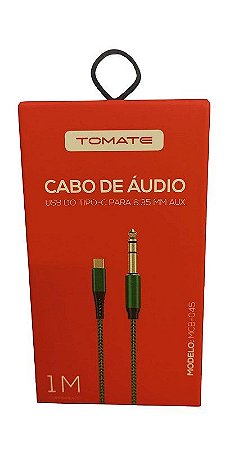 CABO DE AUDIO USB TYPE-C PARA P10 6.35MM AUX 1M TOMATE MCB-045