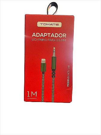 CABO DE AUDIO ADAPTADOR LIGHTNING PARA P2 1M TOMATE MCB-041
