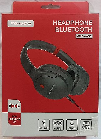 HEADPHONE BLUETOOTH COM MICROFONE E CASE TOMATE MHS-4050