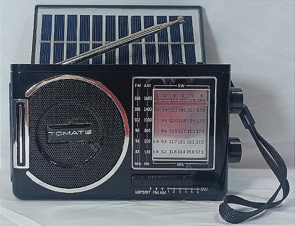 RADIO USB AM/FN COM CARREGAMENTO SOLAR TOMATE MTJ-2010