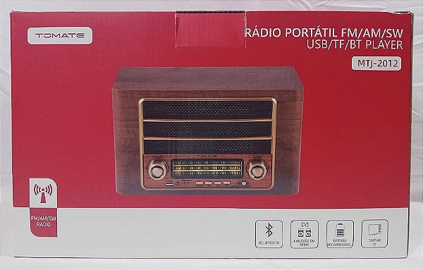 RADIO RETRO AM/FM USB BLUETOOTH TOMATE MTJ-2012