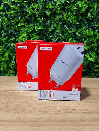 CARREGADOR TURBO 2 TYPE-C 1 USB 65W TOMATE TT-6531