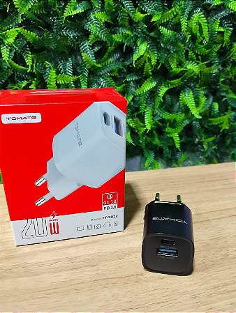 CARREGADOR TURBO 1 TYPE-C 1 USB TOMATE TT-2022