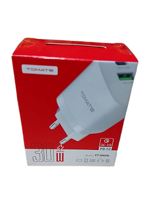 KIT CARREGADOR TURBO 1  TYPE-C 1 USB LIGHTINING TOMATE TT-3023L
