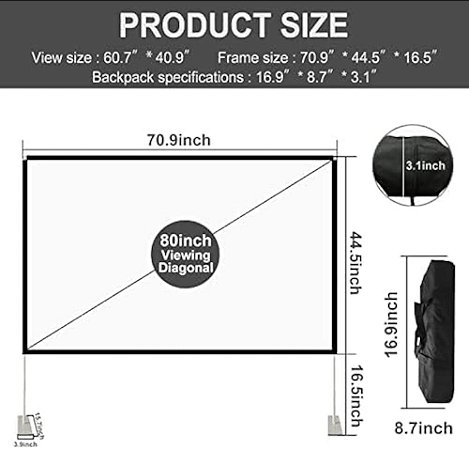 TELA DE PROJECAO DOBRAVEL 80 POLEGADAS MPR-1080D