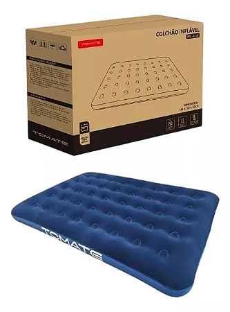 COLCHAO INFLAVEL COM TECIDO SUEDE -186X96X22CM TOMATE MC-40A