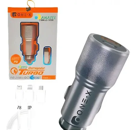 CARREGADOR TURBO VEICULAR IPHONE 45W ONEX CAR-5210
