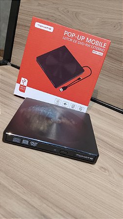 LEITOR DE DVD-RW EXTERNO POP-UP MOBILE USB 3.0 TOMATE MTM-1025