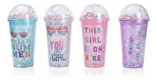 COPO DE PLASTICO COM BOLHA DE LED 450ML TOMATE AK-4512