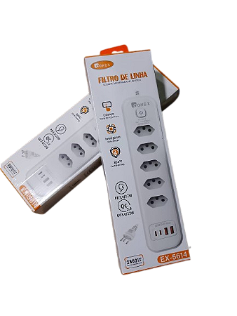 FILTRO DE LINHA 9 ENTRADAS - SOCKET STRIP 2800W ONEX EX-5614