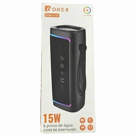 CAIXA DE SOM PORTATIL BLUETOOTH RGB 15W ONEX SOM-0134