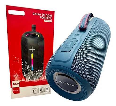 CAIXA DE SOM BLUETOOTH RECARREGAVEL 20W TOMATE MTS-6001