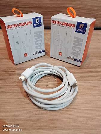 CABO DE DADOS TYPE-C PARA TYPE C 40W 2M ONEX CAB-2412