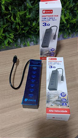 ADAPTADOR HUB 7 EM 1 TYPE  C P/USB ONEX HUB-7564-C