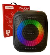 CAIXA DE SOM BLUETOOTH RGB PORTÁTIL 70W TOMATE MTS-8012