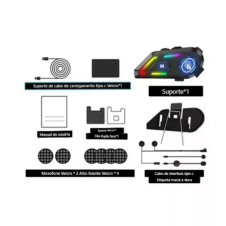 FONE DE OUVIDO BLUETOOTH PARA CAPACETE DE MOTO TOMATE MT-C002