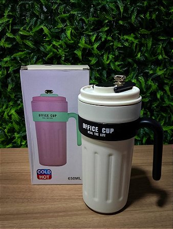 COPO TERMICO COM ALCA E TAMPA DE ACO INOX 650ML TOMATE AK-6511