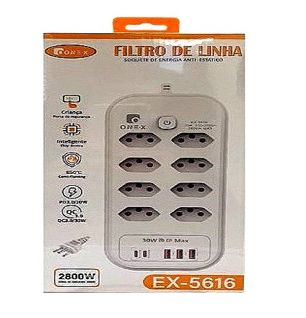 FILTRO DE LINHA INTELIGENTE 13 ENTRADAS 2800W ONEX EX-5616