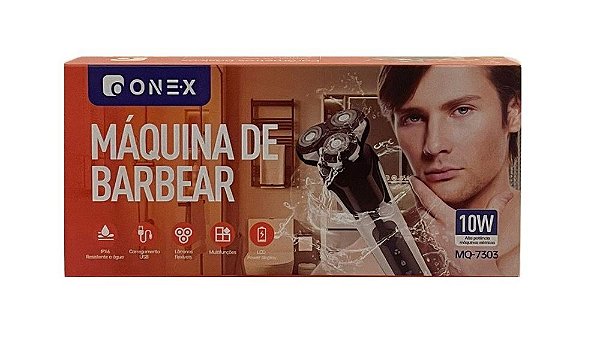 MAQUINA DE BARBEAR ELETRICA USB 10W ONEX MQ-7303