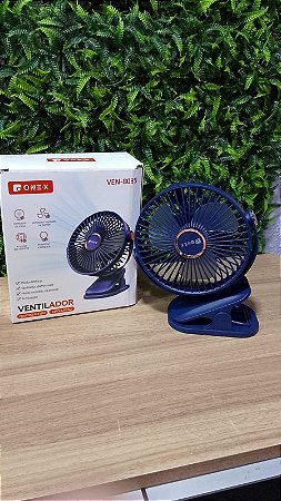 VENTILADOR PORTATIL COM LUZ LED E SUPORTE PARA PAREDE TYPE-C 5V ONEX VEN-8035
