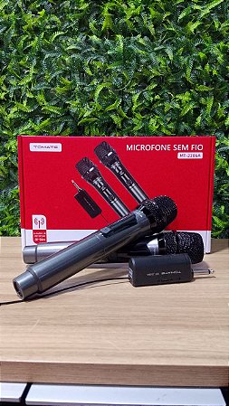 KIT DE MICROFONE DINAMICO SEM FIO TYPE-C 20-50M TOMATE MT-2306A