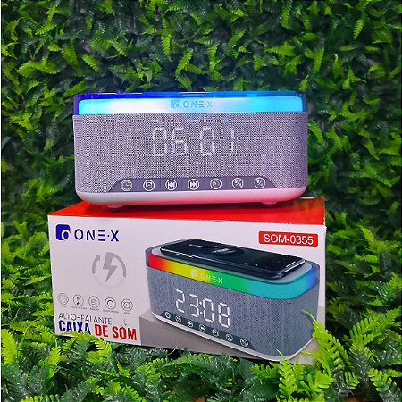 CAIXA DE SOM BLUETOOTH RGB COM RELOGIO ONEX SOM-0355
