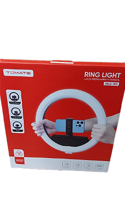 RING LIGHT COM SUPORTE PARA GRAVACAO 6W TOMATE MLG-189