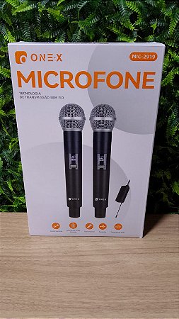 KIT MICROFONE SEM FIO COM RECEPTOR ONEX MIC-2919
