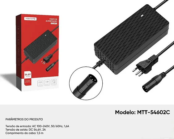 FONTE DE ALIMENTAÇÃO BIVOLT 54.6V TOMATE MTT-54602C