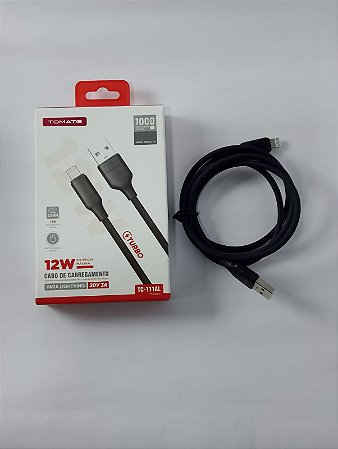 CABO DE DADOS TURBO USB PARA LIGHTNING 12W TOMATE TC-111AL