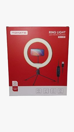 RING LIGHT 8" 8.5W COM SUPORTE PARA CELULAR TOMATE MLG-208