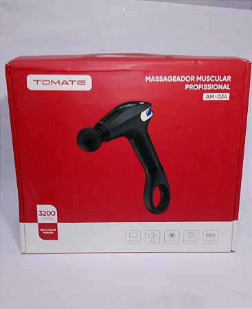 MASSAGEADOR MUSCULAR RECARREGAVEL 3200RPM 7V TOMATE  AM-034