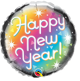 Balão de Festa Microfoil 18" - Happy New Year! - 01 Unidade - Qualatex
