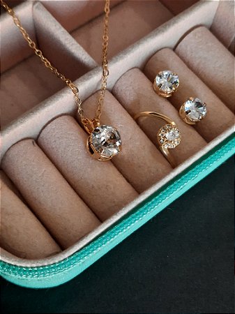 Conjunto Colar/Brinco Ponto De Luz