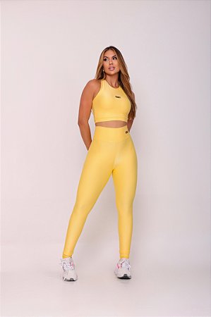 Conjunto Cruzado Amarelo Manteiga