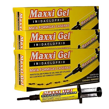 Kit 3 Maxxi Gel Mata Formigas Doceiras