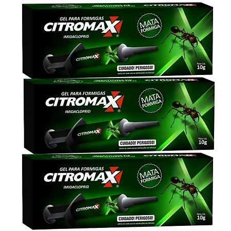 Kit 3 Formicida Gel para Formigas Super atrativa Citromax 10g
