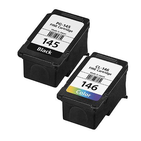 Kit Cartuchos Impressora Canon 145 Preto 146 Color Pg-145 Cl-146 Recarregados