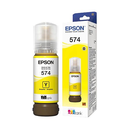 Refil Tinta Epson 574 T574 Amarela Original Ecotank Fotográfica L8050 L18050 70ml