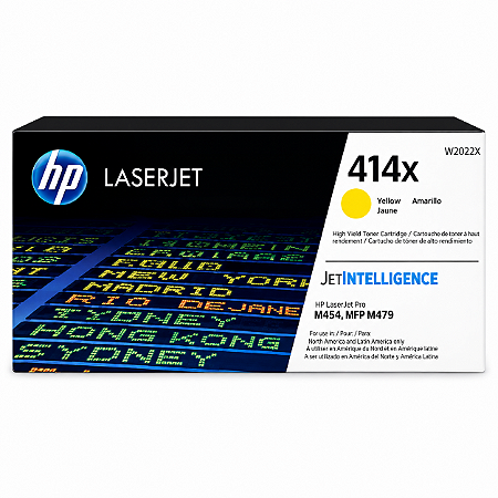 Toner HP 414X 414 W2022X Amarelo Alto Rendimento M454dn M479fdw