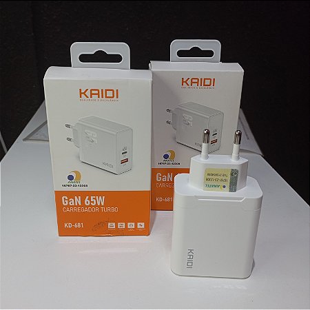Carregador Kaidi KD-681 Gan 65w